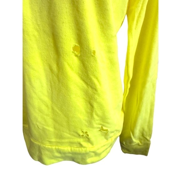 NWOT CHASER Revolve Neon Yellow Distressed Destroyed Holey Sweatshirt - Small - Picture 4 of 6